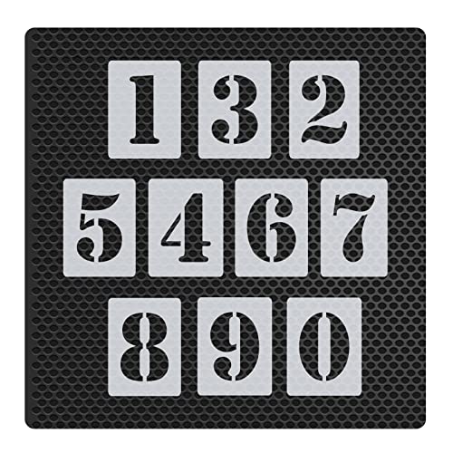 Zahlenschablone Nr.05 | Zahlenhöhe 10cm | 1 Satz Zahlen 0-9 | 10 einzelne Schablonen | Malerschablone | Wandschablone von HBM-Schablonenshop