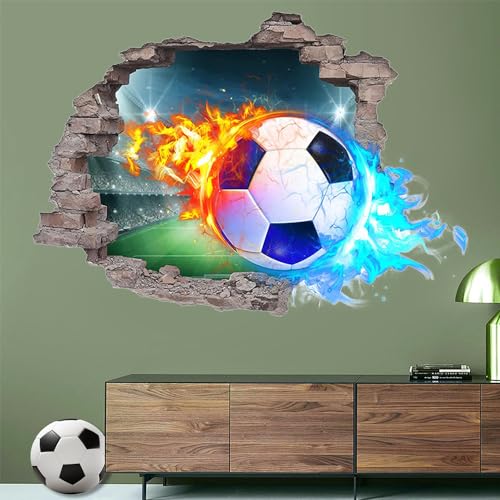 HBSFBH Wandsticker Fussball Kinderzimmer, Breakthrough Fussball Wand Sticker, Wandtattoo Fussball Aufkleber, Poster Fussball, Fussball Wandbild, für Jugendzimmer Kinderzimmer Teenager Schlafzimmer von HBSFBH