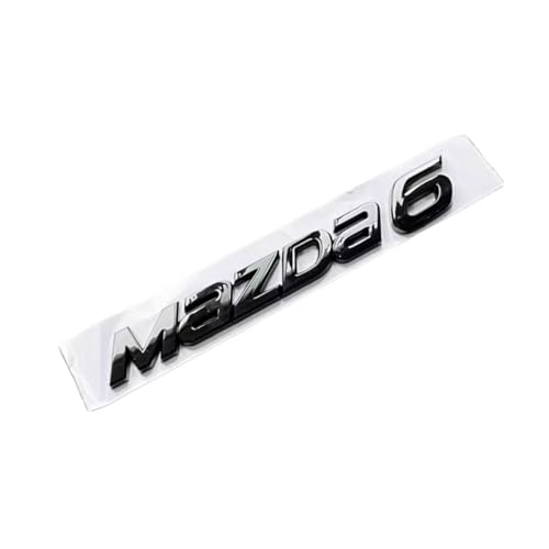 Auto Emblem für Mazda 6 2007-2012, Emblem Buchstaben Schriftzug Abzeichen mit Logo ABS Badge Aufkleber für Auto Vorne Hinten Styling Tuning Sticker Zubehör,Black-Mazda 6 von HBUNKT