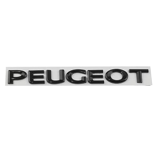 Auto Emblem für Peugeot 3008 2009-2016, Emblem Buchstaben Schriftzug Abzeichen mit Logo ABS Badge Aufkleber für Auto Vorne Hinten Styling Tuning Sticker Zubehör,Black von HBUNKT