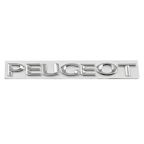 Auto Emblem für Peugeot 5008 2016-2023, Emblem Buchstaben Schriftzug Abzeichen mit Logo ABS Badge Aufkleber für Auto Vorne Hinten Styling Tuning Sticker Zubehör,Silver von HBUNKT