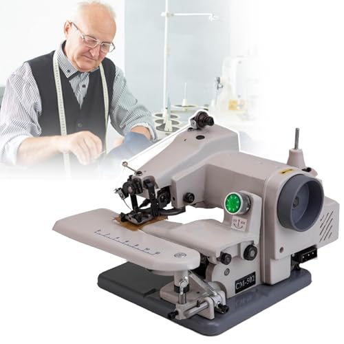 HCAUYNN 120-W-Blindstich-NäHmaschine, Nadelabstand: 3–8 Mm, Bis Zu 1200 Stiche Pro Minute, Eingebauter Motor, Mit NäHkontrollpedal,220V von HCAUYNN