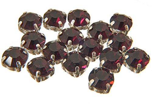 100 x Premium Quality ® Sew on/Glue on Cut Glass Crystals in Silver & Gold Casing, Rhinestones von HCAXKFMMXU