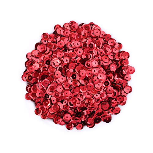 2800 Stück lose Pailletten, rot, glitzernde Pailletten, Spangles Pailletten zum Basteln, Nähen, Kleidung, Dekoration, Hochzeit, Weihnachten, 6 mm von HCAXKFMMXU