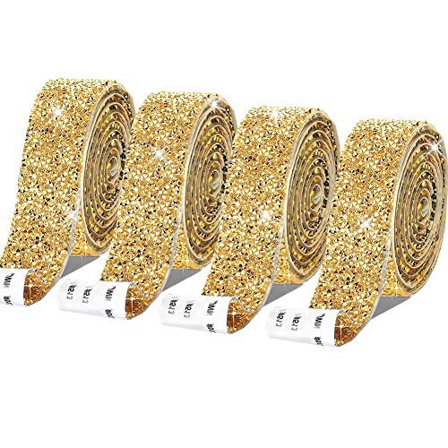 4 Rollen Harz-Strass-Bänder, selbstklebend, Kristallband, Glitzer-Harz-Diamantgürtel, glitzerndes Diamantband, Glitzer-Aufkleber, Kristallrolle für Bastelarbeiten, Schwarz AB, 15 mm von HCAXKFMMXU