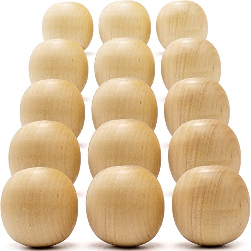 Bastelholz, oval, 3,8 cm, Set mit 15 Holzperlen, oval, unlackierte Holzperlen, Puppenköpfe zum Basteln [, ] von HCAXKFMMXU