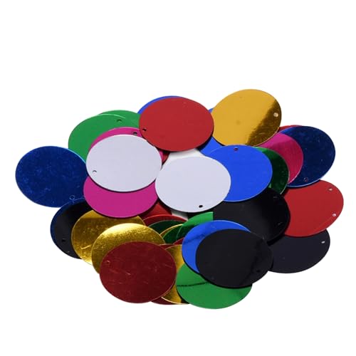 Glänzendes, rundes Konfetti, 30 mm, lose Pailletten, runde PVC-Pailletten mit Loch, holografische Pailletten, Applikation für die Herstellung von Pailletten, Taschen, Kleidung, Schuhen, Hüten, von HCAXKFMMXU