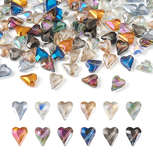 Glas-Cabochons mit spitzer Rückseite, AB-Farbe, tropfenförmig, facettierte Glasperlen, Strass, ohne Loch, für Schmuckherstellung, Bastelarbeiten, 70 Stück von HCAXKFMMXU