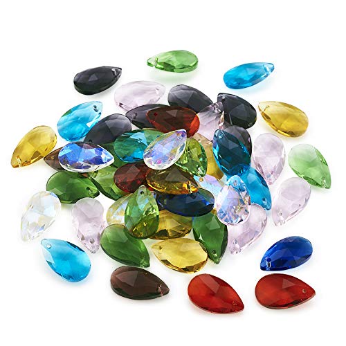 Glas-Cabochons mit spitzer Rückseite, AB-Farbe, tropfenförmig, facettierte Glasperlen, Strass, ohne Loch, für Schmuckherstellung, Bastelarbeiten, 70 Stück von HCAXKFMMXU