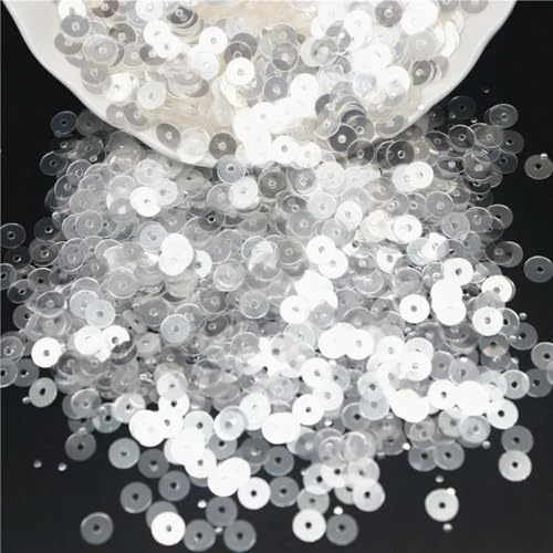 Transparente Kristall-Paillettenbecher, flach, rund, PVC, lose Pailletten, für Heimwerker, handgefertigtes Nähzubehör, 3 mm, 3 mm, 10 g, 3 mm von HCAXKFMMXU