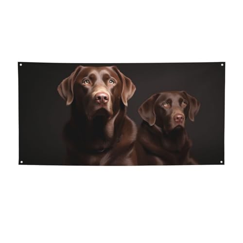 Große Banner und Schilder, braune Labrador-Retriever-Flaggen, personalisierbar, Party-Banner, Wandbehang, Hintergrund mit Seil zum Aufhängen, für Innen- und Außenbereich, Büro, klein von HCBPWVQA