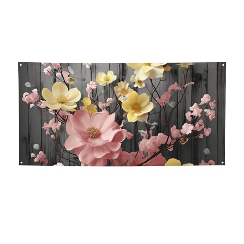 Große Banner und Schilder, florale Wandkunst, Flaggen, personalisierbar, Party-Banner, Wandbehang, Hintergrund mit Seil zum Aufhängen, für Innenwand, Außenbereich, Büro, klein von HCBPWVQA