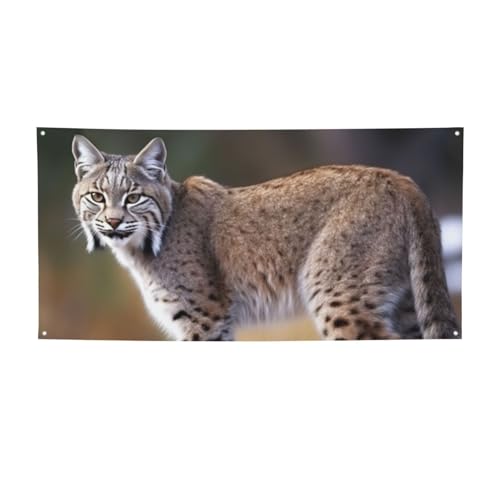 Große Banner und Schilder, wilde Bobcat-Flaggen, personalisierbar, Party-Banner, Wandbehang, Hintergrund mit Seil zum Aufhängen, für Innenwand, Außenbereich, Büro, Größe M von HCBPWVQA