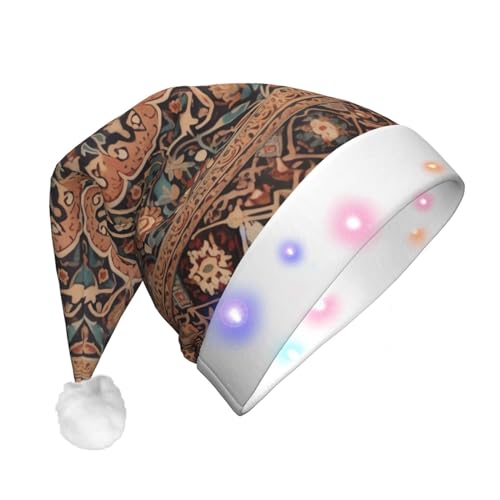 HCBPWVQA Weihnachtsmütze im antiken orientalischen Stil, lustig, Unisex, Samt, mit bunten LED-Lichtern, Weihnachtsmütze für Erwachsene, Weihnachtsmannmütze für Neujahr, festliches Partyzubehör von HCBPWVQA