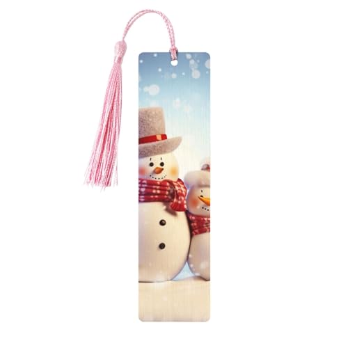 Niedliche Schneemänner Weihnachts-Lesezeichen, Holz-Lesezeichen für Buchliebhaber, handgefertigtes Holz-Lesezeichen mit Quaste, Lesezeichen, Ornament, Holz-Geschenkanhänger, Etiketten für Niedliche Schneemänner Weihnachts-Lesezeichen, Holz-Lesezeichen für Buchliebhaber, handgefertigtes Holz-Lesezeichen mit Quaste, Lesezeichen, Ornament, Holz-Geschenkanhänger, Etiketten für von HCBPWVQA