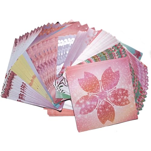 100 Blatt Doppelseitiges Origami Papier 15 x 15 cm Kirschblüte Und Kaninchen Quadrate 12 leuchtenden Muster Faltpapier Papierhandwerk Für Bastelunterricht In Schule,Scrapbooking Dekoration, Wünsche von HCHES