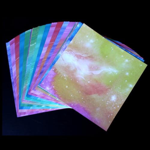 100 Blatt Doppelseitiges Origami Papier Aquarell 15 x 15 cm Quadrate 12 leuchtenden Farben Faltpapier Papierhandwerk Für Bastelunterricht In Schule Dekoration, Wünsche von HCHES