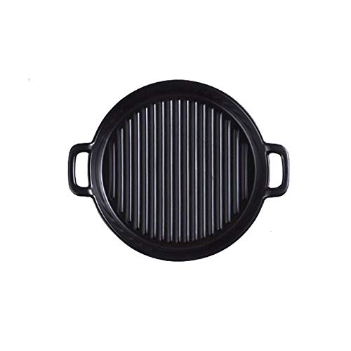 HCHGJKN Speiseteller Binaural Backgericht Runder Keramik Dinner Platten Backen Kuchen Pfannen Käse Backen Teller Fach Mikrowelle Ofenplatte(5) von HCHGJKN