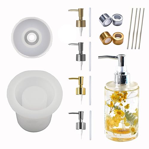 HCHZSH123 Silikonform Epoxidharz Seifenspender Küche Spülmittelspender Epoxidharz Formen Silikon，Aromatherapie Diffuser Silikon Gießform ideal für Badezimmer Deko (K) von HCHZSH123