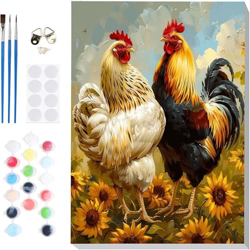 Malen Nach Zahlen Erwachsene Huhn Malen Nach Zahlen Sonnenblume Paint by Numbers DIY Ölgemälde Set mit 3 Pinseln und Acrylfarbe Basteln Erwachsene für Zimmer Wanddeko, Geschenke 20x30cm -hcj2504Z7 Malen Nach Zahlen Erwachsene Huhn Malen Nach Zahlen Sonnenblume Paint by Numbers DIY Ölgemälde Set mit 3 Pinseln und Acrylfarbe Basteln Erwachsene für Zimmer Wanddeko, Geschenke 20x30cm -hcj2504Z7 von HCJUTFOU