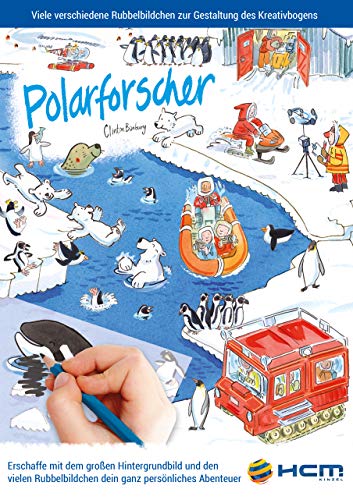 HCM Kinzel 47122 Malbuch Polarforscher Rubbelbildchen, Mehrfarbig von HCM Kinzel