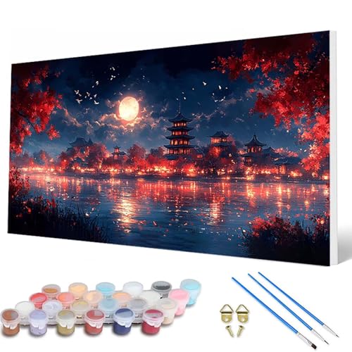 Malen Nach Zahlen Erwachsene, Landschaft Malen Nach Zahlen Mond Paint by Numbers DIY Bastelset Erwachsene Mit 3 Pinseln und Acrylfarben für Deko Wohnzimmer, Geschenke für Frauen 80 x 160 cm -hcw2507J6 Malen Nach Zahlen Erwachsene, Landschaft Malen Nach Zahlen Mond Paint by Numbers DIY Bastelset Erwachsene Mit 3 Pinseln und Acrylfarben für Deko Wohnzimmer, Geschenke für Frauen 80 x 160 cm -hcw2507J6 von HCWBDWOU