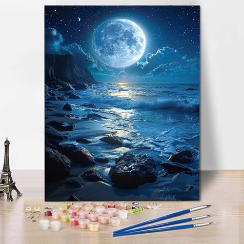 Malen Nach Zahlen Ozean Malen Nach Zahlen Erwachsene Mond Painting by Numbers Adult Basteln Erwachsene, Mit 3 Pinseln und Acrylfarbe für Deko Wohnzimmer, Geschenke für Frauen 40 X 50 CM -CW25040X Malen Nach Zahlen Ozean Malen Nach Zahlen Erwachsene Mond Painting by Numbers Adult Basteln Erwachsene, Mit 3 Pinseln und Acrylfarbe für Deko Wohnzimmer, Geschenke für Frauen 40 X 50 CM -CW25040X von HCWBDWOU
