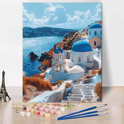 Paint by Numbers Am Meer Malen Nach Zahlen Stadt Malen Nach Zahlen Anfänger DIY Handgemalt Ölgemälde Leinwand Kits mit 3 Pinseln und Acrylfarbe für Wanddeko, Geschenk für Frauen 40 x 50 cm -CW25040Y Paint by Numbers Am Meer Malen Nach Zahlen Stadt Malen Nach Zahlen Anfänger DIY Handgemalt Ölgemälde Leinwand Kits mit 3 Pinseln und Acrylfarbe für Wanddeko, Geschenk für Frauen 40 x 50 cm -CW25040Y von HCWBDWOU