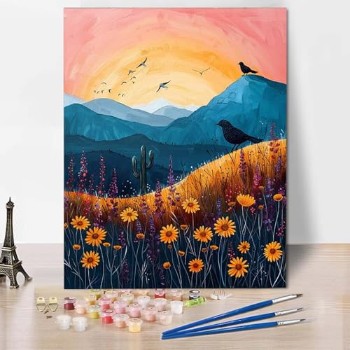 Paint by Numbers Landschaft Malen Nach Zahlen Chrysantheme Malen Nach Zahlen Anfänger DIY Handgemalt Ölgemälde Leinwand Kits mit 3 Pinseln und Acrylfarbe für Wanddeko, Geschenk 40 X 60 CM -CW2504HR Paint by Numbers Landschaft Malen Nach Zahlen Chrysantheme Malen Nach Zahlen Anfänger DIY Handgemalt Ölgemälde Leinwand Kits mit 3 Pinseln und Acrylfarbe für Wanddeko, Geschenk 40 X 60 CM -CW2504HR von HCWBDWOU
