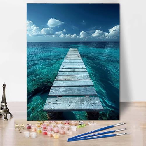 Paint by Numbers Ozean Malen Nach Zahlen Himmel Malen Nach Zahlen Anfänger DIY Handgemalt Ölgemälde Leinwand Kits mit 3 Pinseln und Acrylfarbe für Wanddeko, Geschenk für Frauen 50 x 65 cm -CW2504E8 Paint by Numbers Ozean Malen Nach Zahlen Himmel Malen Nach Zahlen Anfänger DIY Handgemalt Ölgemälde Leinwand Kits mit 3 Pinseln und Acrylfarbe für Wanddeko, Geschenk für Frauen 50 x 65 cm -CW2504E8 von HCWBDWOU