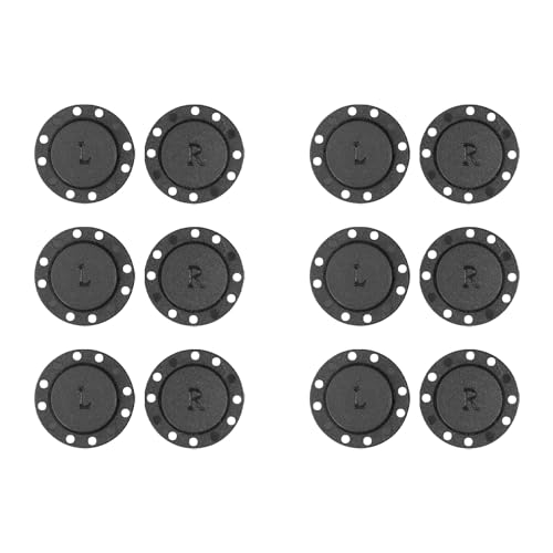 6 Paar Schwarze Magnetknöpfe, Buchstaben-Magnetschnallen, Magnetdruckknöpfe, Genähte Magnetknöpfe, Runde Druckknöpfe, Versteckte DIY-Kleidungsschnallen von HDGSAFD