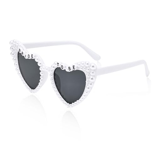 HDGSAFD 1 Stück Brautsonnenbrille, Brautaccessoires Brille, Braut Herzförmige Brille Geschenk, Hochzeitsdeko Sonnenbrille, Partydeko Augenaccessoires von HDGSAFD