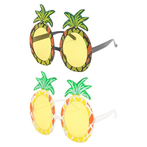 HDGSAFD 2 Stück Ananas-Sonnenbrillen, neuartige Brillen, hawaiianische Accessoires, lustige ananasförmige Brillen, Sonnenbrillen für Damen. Kostüm-Styling-Brille von HDGSAFD