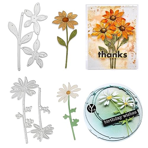 Blumen Stanzformen, 2 Stück Blumenform Stanzformen Schablonen,Version Metall Stanzformen, DIY Scrapbooking Kunsthandwerk Stanzschablonen für die Kartenherstellung, Weihnachten, Thanksgiving von HDHGXUJRD