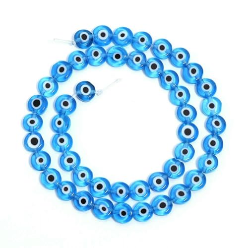 1 Strang 4 6 8 10 mm Lampwork-Perlen, flach, rund, mehrfarbig, lose Abstandsperlen aus Glas für DIY-Charm-Armbandzubehör, LBU-6 mm, ca. 60 Stück von HDJSDB