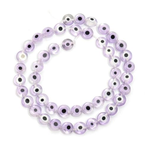 1 Strang 4 6 8 10 mm Lampwork flache runde Perlen mehrfarbig lose Abstandshalter Glasperlen für DIY Charm-Armband-Zubehör-PU-6 mm ca. 60 Stück von HDJSDB