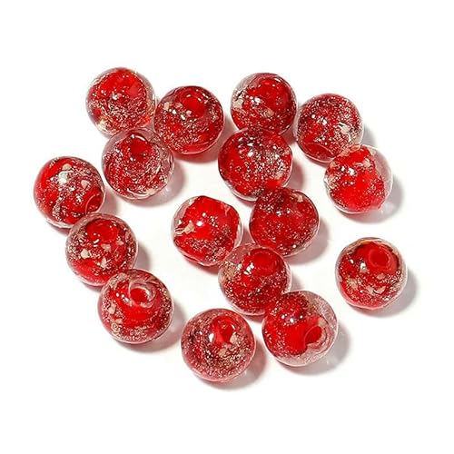 10 Stück/Los 8 mm Lampwork-Glasperlen, bunte leuchtende Glas-Abstandshalter, runde Perlen für die Schmuckherstellung, DIY-Armband, Halskettenzubehör, Rot 10 Stück/Los 8 mm Lampwork-Glasperlen, bunte leuchtende Glas-Abstandshalter, runde Perlen für die Schmuckherstellung, DIY-Armband, Halskettenzubehör, Rot von HDJSDB