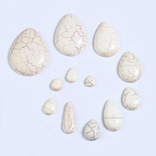 10 Stück/Los Naturstein-Cabochon in Tropfenform, blau, weiß, türkis, Abstandshalter, Cabochon für Heimwerker, Basteln, Ornamente, handgefertigte Herstellung, Zubehör, weiß, 8 x 10 mm, 10 Stück 10 Stück/Los Naturstein-Cabochon in Tropfenform, blau, weiß, türkis, Abstandshalter, Cabochon für Heimwerker, Basteln, Ornamente, handgefertigte Herstellung, Zubehör, weiß, 8 x 10 mm, 10 Stück von HDJSDB