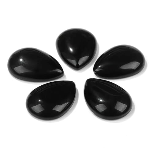 10 Stück natürliche flache Tigerauge-Stein-Cabochon-Perlen, Wassertropfen-Patch, Kamee-Perlen zur Schmuckherstellung, DIY-Ring, Ohrringe, Armbänder, Nr. 2, Schwarzer Achat, 15 x 20 mm 10 Stück natürliche flache Tigerauge-Stein-Cabochon-Perlen, Wassertropfen-Patch, Kamee-Perlen zur Schmuckherstellung, DIY-Ring, Ohrringe, Armbänder, Nr. 2, Schwarzer Achat, 15 x 20 mm von HDJSDB