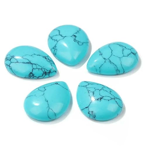 10 Stück natürliche flache Tigerauge-Stein-Cabochon-Perlen, Wassertropfen-Patch, Kamee-Perlen zur Schmuckherstellung, DIY-Ring, Ohrringe, Armbänder, Nr. 21, Türkis, 15 x 20 mm 10 Stück natürliche flache Tigerauge-Stein-Cabochon-Perlen, Wassertropfen-Patch, Kamee-Perlen zur Schmuckherstellung, DIY-Ring, Ohrringe, Armbänder, Nr. 21, Türkis, 15 x 20 mm von HDJSDB