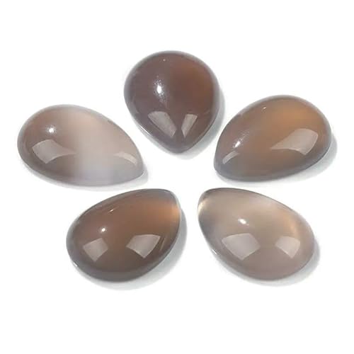 10 Stück natürliche flache Tigerauge-Stein-Cabochon-Perlen, Wassertropfen-Patch, Kamee-Perlen zur Schmuckherstellung, DIY-Ring, Ohrringe, Armbänder, Nr. 34, Grauer Achat, 18 x 25 mm 10 Stück natürliche flache Tigerauge-Stein-Cabochon-Perlen, Wassertropfen-Patch, Kamee-Perlen zur Schmuckherstellung, DIY-Ring, Ohrringe, Armbänder, Nr. 34, Grauer Achat, 18 x 25 mm von HDJSDB