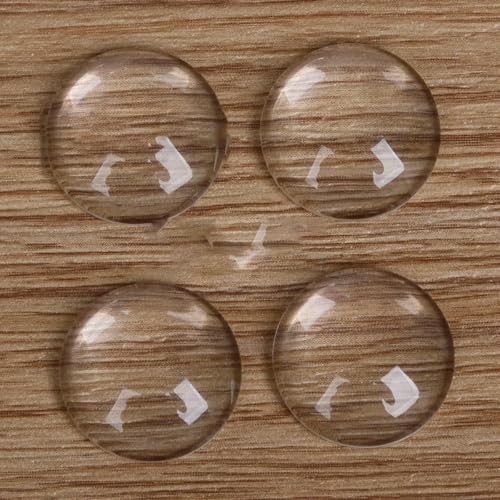 10 Stück runde Glascabochon, transparent, flache Rückseite, Glaskuppel, Basteln, klare Kamee-Perlen, Fliesenbasteln für DIY-Schmuckherstellung, 14,0 mm von HDJSDB