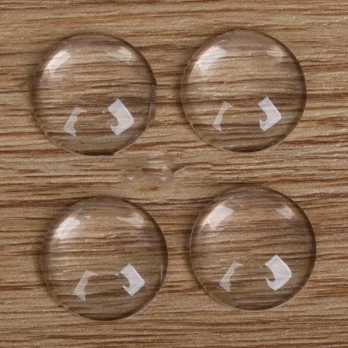 10 Stück runde Glascabochon, transparente flache Rückseite, Glaskuppel, Basteln, klare Kamee-Perlen, Fliesenbasteln für DIY-Schmuckherstellung, 12 mm von HDJSDB