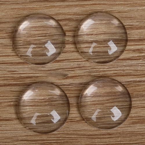 10 Stück runde Glascabochon, transparente flache Rückseite, Glaskuppel, Basteln, klare Kamee-Perlen, Fliesenbasteln für DIY-Schmuckherstellung, 18 mm von HDJSDB