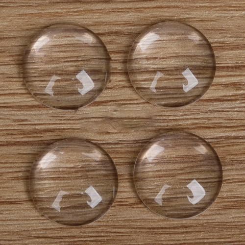 10 Stück runde Glascabochon, transparente flache Rückseite, Glaskuppel, Basteln, klare Kamee-Perlen, Fliesenbasteln für DIY-Schmuckherstellung, 20 mm von HDJSDB