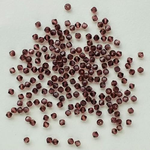 100 Stück 4,0 mm glänzende facettierte österreichische Kristallperlen, Doppelkegelperlen, lose Abstandsperlen für die Schmuckherstellung, DIY-Armband, Halskette, Anhänger-30 von HDJSDB