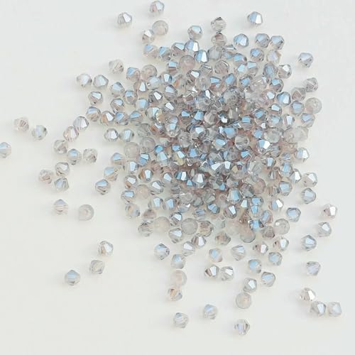 100 Stück 4,0 mm glänzende facettierte österreichische Kristallperlen, Doppelkegelperlen, lose Abstandsperlen zur Schmuckherstellung, DIY-Armband, Halskette, Anhänger-22 von HDJSDB