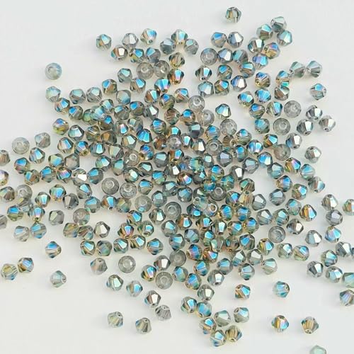 100 Stück 4,0 mm glänzende facettierte österreichische Kristallperlen, Doppelkegelperlen, lose Abstandsperlen zur Schmuckherstellung, DIY-Armband, Halskette, Anhänger-24 von HDJSDB