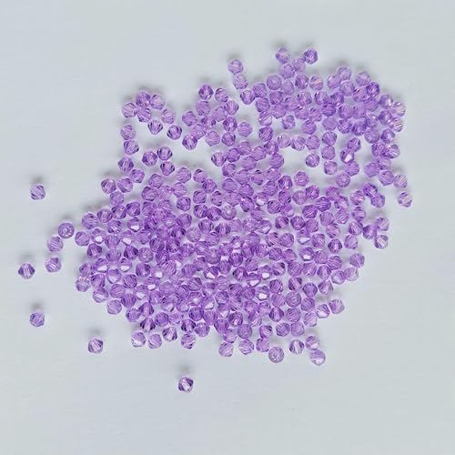 100 Stück 4,0 mm glänzende facettierte österreichische Kristallperlen, Doppelkegelperlen, lose Abstandsperlen zur Schmuckherstellung, DIY-Armband, Halskette, Anhänger-29 von HDJSDB