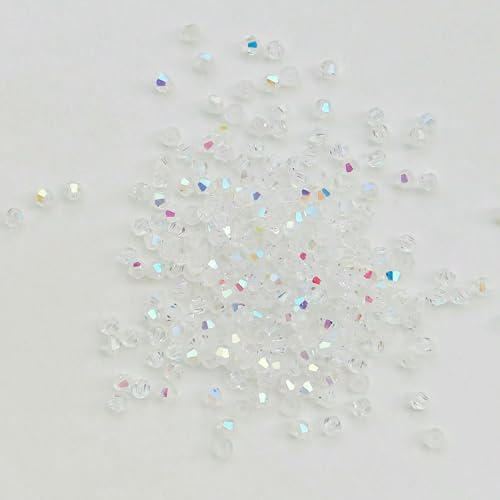 100 Stück 4,0 mm glänzende facettierte österreichische Kristallperlen, Doppelkegelperlen, lose Abstandsperlen zur Schmuckherstellung, DIY-Armband, Halskette, Anhänger-37 von HDJSDB